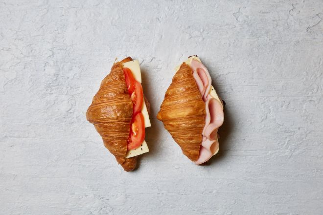 Mini ham and cheese  croissants 9 piece platter