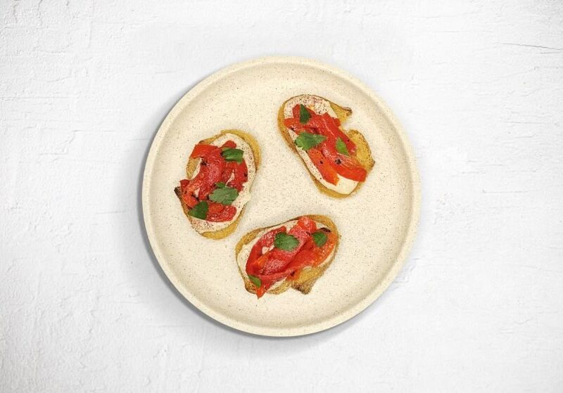 grilled red pepper crostini