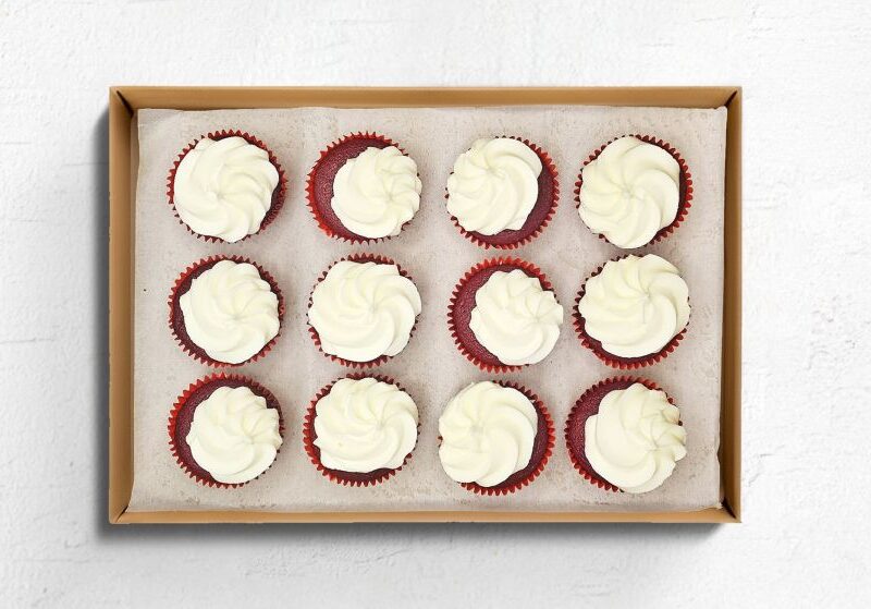 Red velvet cupcakes 12 piece platter