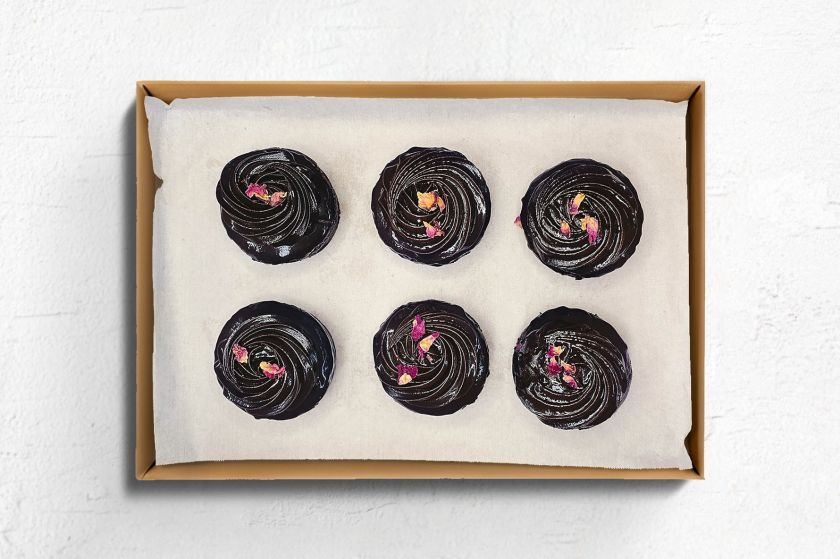 vegan black forest cup cake 6 piece platter