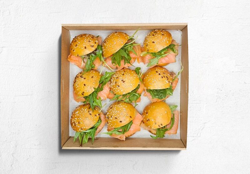 Smoked Salmon Slider platter 9 piece