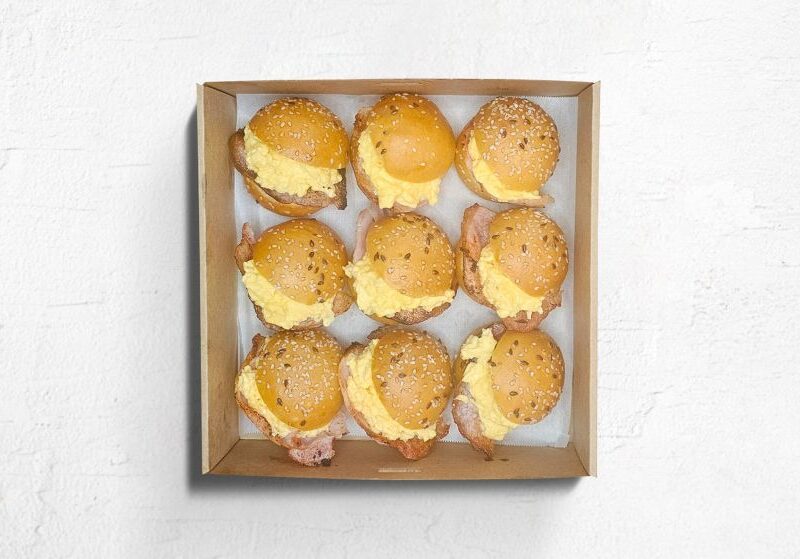 Bacon and egg slider platter 9 piece