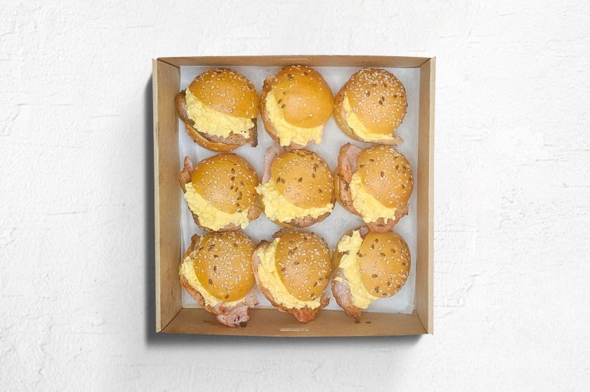 Bacon and egg slider platter 9 piece